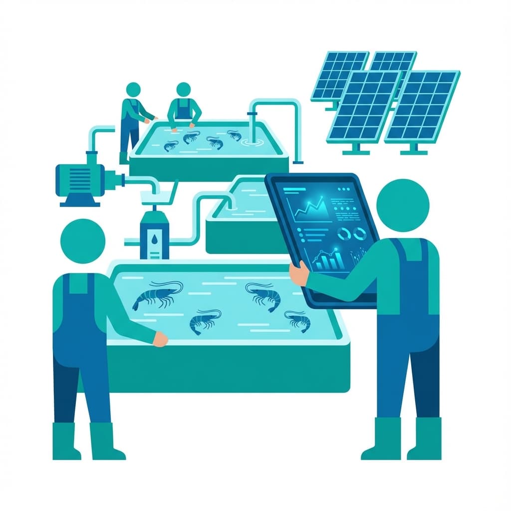 Modern Shrimp Farm Ecosystem